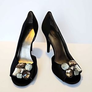 Nine West, black heels with rhinestones.  Size 9.